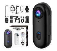 Generico The Go Catch Camera, 4K/1080P UHD Sports Thumb Cameras, wiith Ip68 Waterproof Wearable Action, Waterproof Case and Bracket, for Cycling, Diving, Travel (Black,1080P)