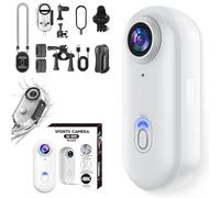 Generico The Go Catch Camera, 4K/1080P UHD Sports Thumb Cameras, wiith Ip68 Waterproof Wearable Action, Waterproof Case and Bracket, for Cycling, Diving, Travel (White,4K)