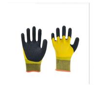 Generico The Labor Protection Wear-resistant And Warm Gloves Are Double-layer Impregnated With Rubber Waterproof Anti-slip Practical(Yellow-1 pair)