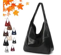 Generico The Maya Shoulder Bags, Leather Tote Bag for Women, The Perfect Everyday Bags (Black)