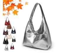 Generico The Maya Shoulder Bags, Leather Tote Bag for Women, The Perfect Everyday Bags (Sliver)