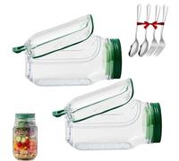 Generico The Original Salad Pod,Portable Salad Container,Jar Side Open With Leakproof Dressing Compartment And Forks, Suitable For Home, Outdoor, Travel And Party (2pcs-W, SIZ)
