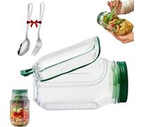 Generico The Original Salad Pod,Portable Salad Container,Jar Side Open With Leakproof Dressing Compartment And Forks, Suitable For Home, Outdoor, Travel And Party (1Pcs-Q, SIZ)