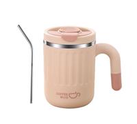 Generico Thermal Coffee Mug - 480ml Stylish Design Stainless Steel Insulated Water Bottle | 12.7x8.7cm Tough And Sturdy Handle And Lid Design, Reusable Spill Proof Tea For Hot Or Cold Beverages