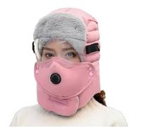 Generico Thermal Hat with Detachable Breathing-Valve Mask, Wind-Resistant Winter Face Mask Defy The Freeze with 360° Protection (Pink)