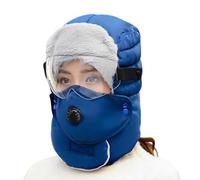 Generico Thermal Hat with Detachable Breathing-Valve Mask, Wind-Resistant Winter Face Mask Defy The Freeze with 360° Protection (Blue)