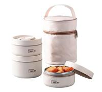 Generico Thermal Lunch Box - Home Stackable Stainless Steel Compartment Snack Box | Insulated Food Container With Lunch Bag, Leak Proof Portable Cutlery Set, For Office School Travel