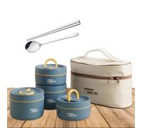 Generico Thermal Lunch Box - Home Stackable Stainless Steel Compartment Snack Box | Insulated Food Container With Lunch Bag, Leak Proof Portable Cutlery Set, For Office School Travel