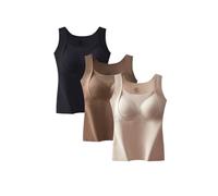 Generico Thickened Warm Tank Top with Shelf Bra,2 in 1 Thermal Tank Tops Built-in Bra Thermal Underwear,Women's u Neck Thermal Built-in Bras (A,M)