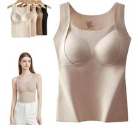 Generico Thickened Warm Tank Top with Shelf Bra, 2 in 1 Warming Vest with Built in Bra, Women Winter Stretch Lifting Thermal Vest