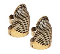 Generico Thimble - Adjustable Metal Thimble Finger Protector | Quilting Embroidery DIY Handworking Shield | 2Pcs Retro Copper Finger Guards For Hand Needlework Cross, Durable Anti-S
