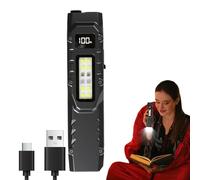 Generico Thin Flashlight, Usb Rechargeable Light, 5.2x1.22in Handheld Led Work Light, Pen Clip Design, Digital Display for Portable Outdoor Lighting, Camping Essentials