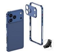 Generico Thin Metal Frame Heat Dissipation Case with Lens Protector for iPhone 17 Pro Max, Shockproof Phone Case with Detachable Metal Lens Cover, 360° Camera Protection