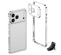 Generico Thin Metal Frame Heat Dissipation Case with Lens Protector for iPhone 17 Pro Max, Shockproof Phone Case with Detachable Metal Lens Cover, 360° Camera Protection