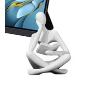 Generico Thinker Statue Reading - Resin 12cm | Golden Reading Figurine, Aesthetic Sculpture Home Decor | Modern Bookshelf Shelf Accent For Living Room Office Study Decoration Use