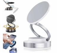 Generico Thirsix Phone Mount, Vipbu Magnetic Car Phone Holder, 360° Adjustable Vacuum Magnetic Phone Holder, Foldable and Retractable Hands-Free Suction Cup Phone Mount, for Car/Mirror/Gym (White)