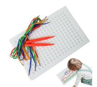 Generico Threading Boards, String Weaving Stitching Activity Board, 7.48x11.42x0.79 Inches Creative Playtime, Calming Sensory Learning Toy with Colored Ropes for Kids, Toddler
