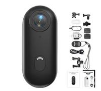 Generico Thumb Action Camera, Thumb Camera, Go Snap Body Cam, Small Camera with Audio, with 360° Rotation Spring Clip, HD 1080, for Cycling, Travel, Pets (#Black 4K)