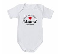 Generico ''Ti voglio bene mamma'', Body personalizzato neonato 0-24 mesi Bimbo Bimba Idea Regalo Festa del la mamma Natale Nonna Compleanno Natale Nascita Compleanno Natale