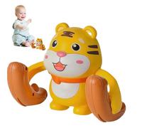 Generico Tiger Light Toy, Tumbling Animal Figure, 4.8x3.93x6.49 Inches, Funny Movable Cartoons, Interactive Rolling Motion for Sensory Reaction Training, and Toddler Plays, Yellow
