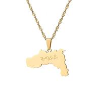 Generico Tigray Region Ethiopia World Necklace Fashion Stainless Steel Country Republic Flag Pendant Jewelry for Women Men Hip Hop (Style E)