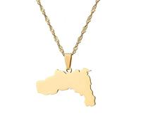 Generico Tigray Region Ethiopia World Necklace Fashion Stainless Steel Country Republic Flag Pendant Jewelry for Women Men Hip Hop (Style A)