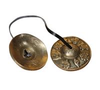 Generico Tingsha in Rame 1 Paio Campane per Meditazione Suono Chiaro e Piacevole Tono Oro Strumenti per Mindfulness e Musica