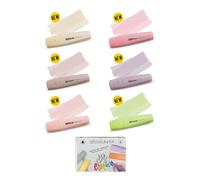 Generico TINTA UNITA Evidenziatori con impugnatura Soft Touch conf. 6pz assortiti in scatola contenente 6 colori pastello.