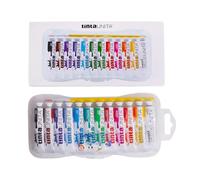 Generico Tinta Unita Set di Colori a Tempera, Tubetti da 12ml, con Pennello in Nylon e Tavolozza in Plastica Inclusa (Da 12)