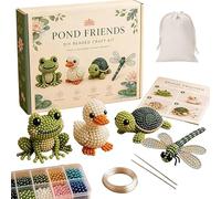 Generico Tiny 3D Beaded Animal DIY Kit, Cute 3D Animal Beads Craft Jewelry Making Kit with 4 Designs and Instructions, Creative DIY Projects for Adults Beginner & Teens (Pond Friends)
