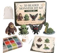 Generico Tiny 3D Beaded Animal DIY Kit, Cute 3D Animal Beads Craft Jewelry Making Kit with 4 Designs and Instructions, Creative DIY Projects for Adults Beginner & Teens (Mysterious Creatures)