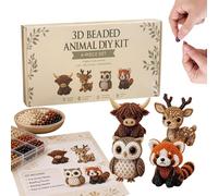 Generico Tiny 3D Beaded Animal DIY Kit, DIY Animal Beading Kit, Animals Craft Set with Colorful Beads And Instructions, Creatively 3D Beaded Animals Jewelry Art Craft Kits, for Adults Teens Beginners