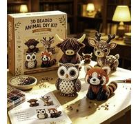 Generico Tiny 3D Beaded Animal DIY Kit, Handmade DIY Beading Embroidery Kits, 3D Animal Themed Beadwork Kit with Instructions, Cute Animals Beading Craft Set, Jewelry Art Craft Kits for Beginners(B)