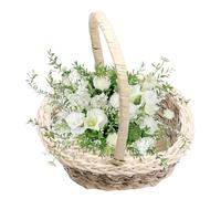 Generico Tiny Basket - Imitation Rattan Woven Flower Basket For Wedding Table | Mini Woven Rustic Aesthetic | Aesthetic Photography Props, Rustic Container For Nursery Bedroom Home Decor