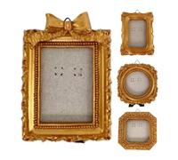 Generico Tiny Photo Frame - 4 Pieces Resin Tiny Picture Frames Vintage | Resin Small Frames | Vintage Irregular Wall Decor For Home Workplace Museum Gallery Shelf Mantel Entryway Table