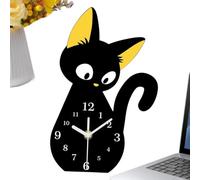 Generico Tischuhr Schwarze Katzen-, Nicht Tickendder, Analoger Zeitmesser