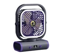 Generico Tischventilator Mit Nachttischfunktion - Tragbares Kühlgerät Batteriebetrieben Mit Nachttischleuchte Und 5 Geschwindigkeitsstufen Für Reisen | Tischventilator Leise,