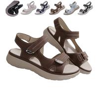 Generico Tisselix Sandal for Women, Women's Orthopedic Sandals, Wedge Heel Non Slip Arch Support Comfortable Beach Slippers (Coffee,36)