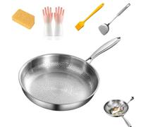 Generico Titanium Antihaft Pfanne - Titan Pfanne unbeschichtet aus reinem Titan handgeschmiedet kratzfest schnelle Wärmeleitung pfanne ohne Beschichtung (Ohne Deckel,24 cm)