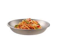 Generico Titanium Camping Cookware Stackable - Ultra Lightweight Dinnerware Plate Bowls Dishes, Metal Food Storage Pan | Rustproof Nesting Eating Tray, Outdoor Hiking Backpacking Travel Kitchen, Gear