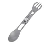 Genérico Titanium Camping Utensils - Titanium Alloy 16,7 x 2,6 cm | 2-in-1 Foldable Spoon Fork Set | Portable Flatware For Traveling, Survival, Hiking, Backpacking, Picnic, and Outdoor Activities