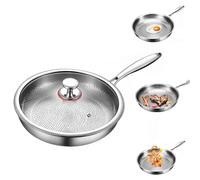 Generico Titanium Hammered Pan PRO con Coperchio, 2025 padelle antiaderenti multifunzionali Ultra Resistenti e AntiGraffio per Cucinare
