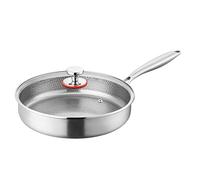 Generico Titanium Hammered Pan Pro with Lid,Uncoated Titaniums Frying Pot,Titanium Alloy Non-Stick Frying Pan,Supports Induction Cooker, Gas Stove, Electric Ceramic Stove (With lid,7.8" (20 cm))