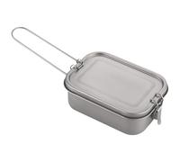 Generico Titanium Lunch Box - Portable Metal Food Container, Leakproof Storage Box, Folding Handle Design | Pure Titanium Build, Double Sealed Lid, Ideal for Camping Work and Travel