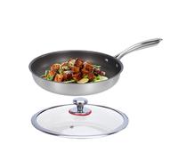 Generico Titanium Pan with Lid,Non-Stick Cooking Supplies,Heat-Resistant Steak Pan - for Beginners Busy Families Meal Prep Homeowners Apartment Eggs Pancakes Meats Camping Trips