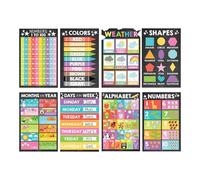 Generico Toddler Learning Posters, Early Education Chart Set, 15 Pieces Educational Fyers Paper For Classroom Walls, Home Preschooler Homeschool Learning Tools, Special Education Providers