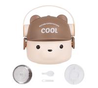 Generico Toddler Lunch Box, 800ML Double-Layer Cute Bear Food Container For Kids, Small Portion Meal Prep Box, Perfect For School Daycare Breakfast Travel Work Hiking, Leak-Resistant