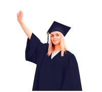 Generico Toga da Laurea per Adulti - Toghe Accademiche in Nero, Rosso, Blu e Bianco - Abito da Laurea Universitaria con Cappello - Perfetto per Cerimonie di Laurea e Eventi Accademici