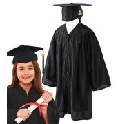 Genérico Toga e birrete per bambini laurea Toga e birrete per la laurea prescolare | vestito, cappello, set di ciondoli 2024 per bambini - Tunica per bambino
