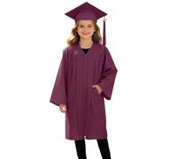 Generico Toga Laurea Bambino, Abito Cerimonia di Fine Anno, Completo con Cappello e Nappina, Regalia Scolastica Unisex con Tasche, Ideale per Festa di Laurea ed Eventi Scolastici